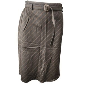 Vintage Carlisle Wool & Cashmere belted Skirt office wear striped